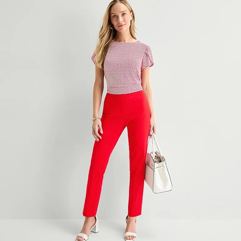 Liz Claiborne Lisa Womens Straight Pull-On Pant