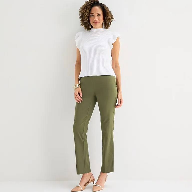Liz Claiborne Lisa Womens Straight Pull-On Pant