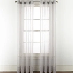 Liz Claiborne Lisette Grommet Top Sheer Single Curtain Panel