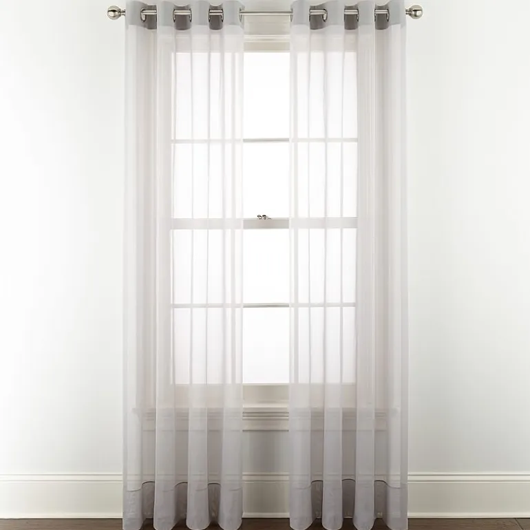 Liz Claiborne Lisette Grommet Top Sheer Single Curtain Panel