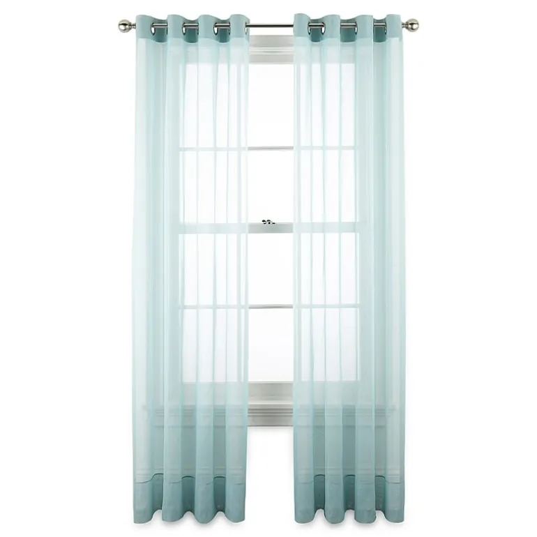 Liz Claiborne Lisette Grommet Top Sheer Single Curtain Panel