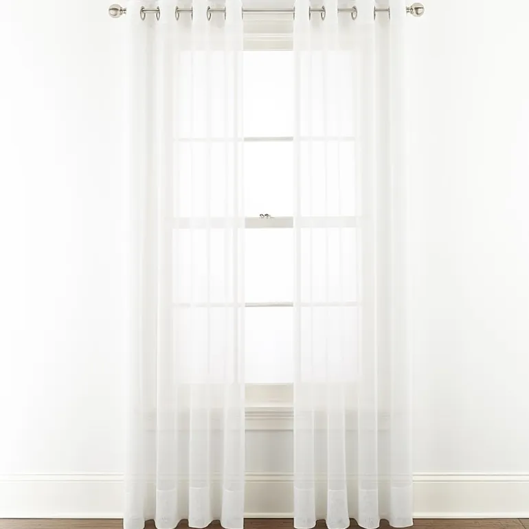 Liz Claiborne Lisette Grommet Top Sheer Single Curtain Panel