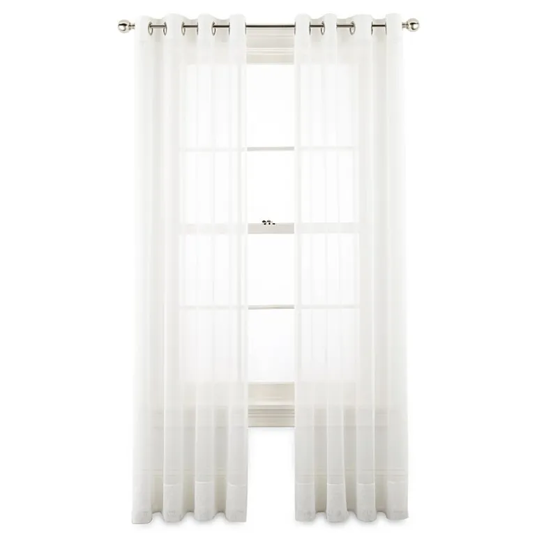 Liz Claiborne Lisette Grommet Top Sheer Single Curtain Panel