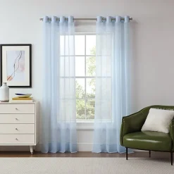 Liz Claiborne Lisette Grommet Top Sheer Single Curtain Panel