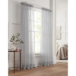 Liz Claiborne Lisette Rod Pocket Sheer Single Curtain Panel