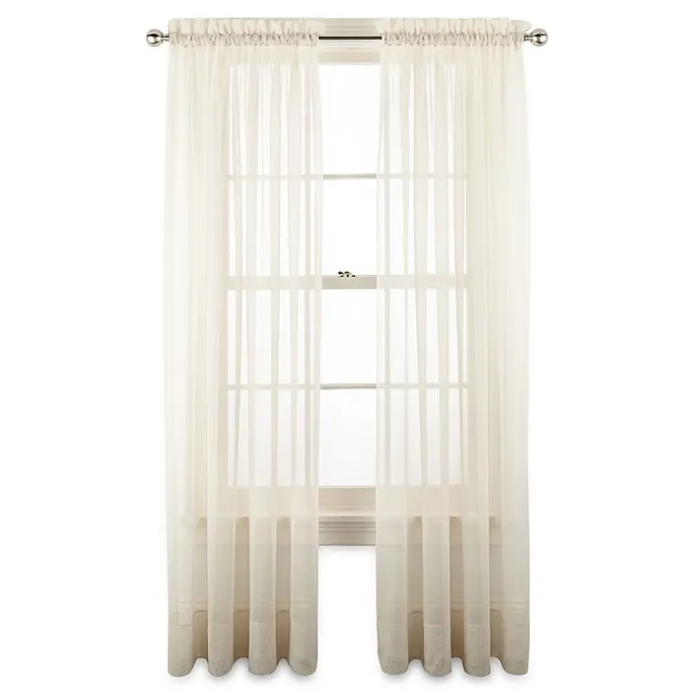 Liz Claiborne Lisette Rod Pocket Sheer Single Curtain Panel
