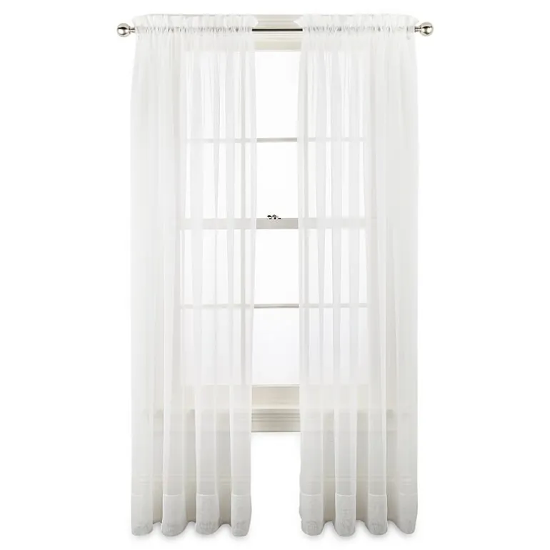 Liz Claiborne Lisette Rod Pocket Sheer Single Curtain Panel