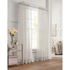 Liz Claiborne Lisette Rod Pocket Sheer Single Curtain Panel