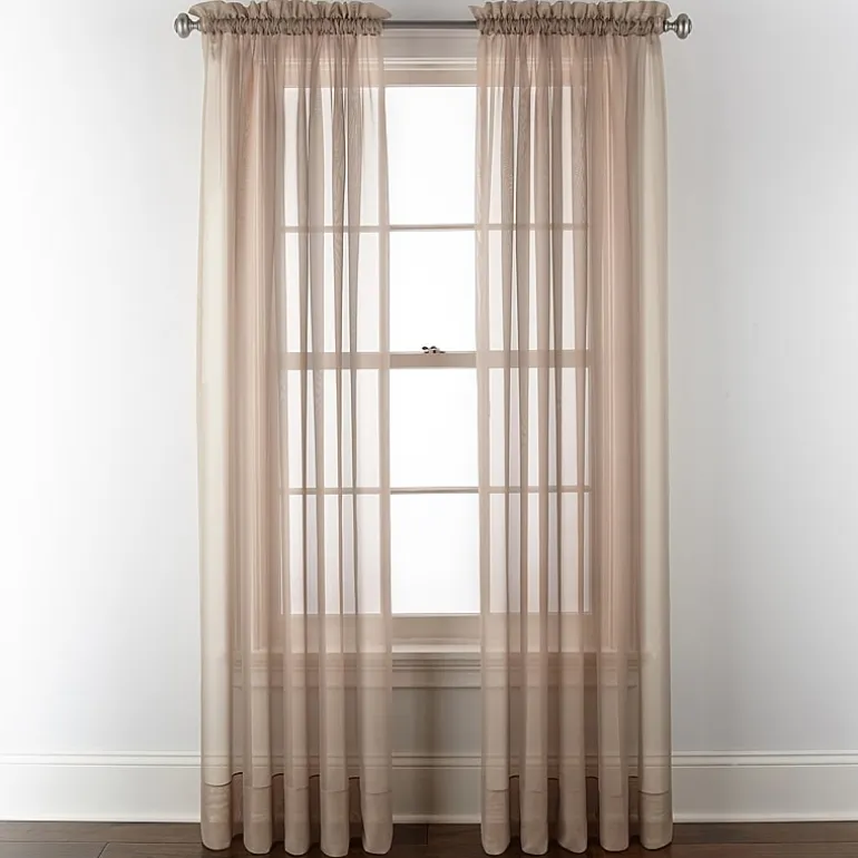 Liz Claiborne Lisette Rod Pocket Sheer Single Curtain Panel