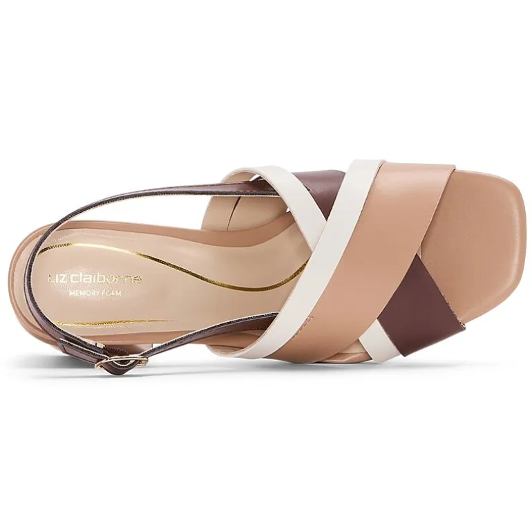 Liz Claiborne Navan Womens Square Open Toe Block Heel Pumps