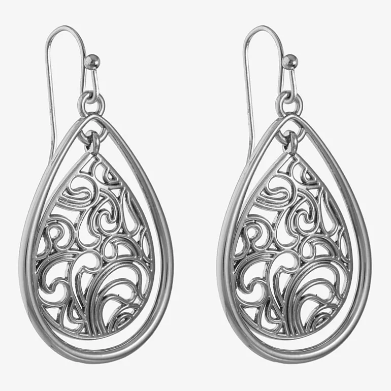 Liz Claiborne Openwork Womens Drop Earrings
