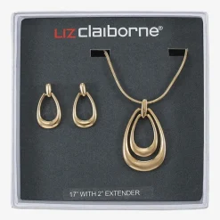 Liz Claiborne Pendant Necklace & Drop Earring Womens 2-pc. Jewelry Set