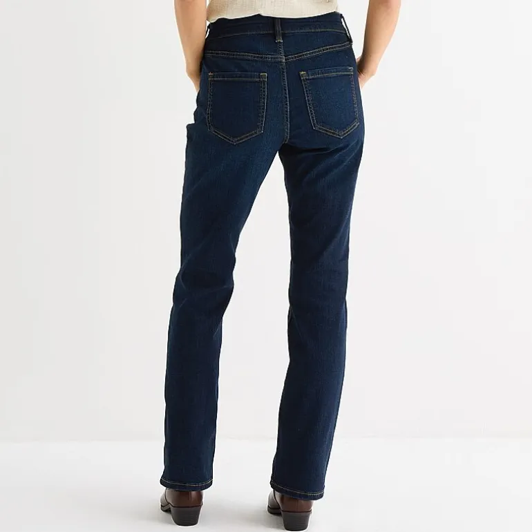 Liz Claiborne Sara Womens Mid Rise Bootcut Jean