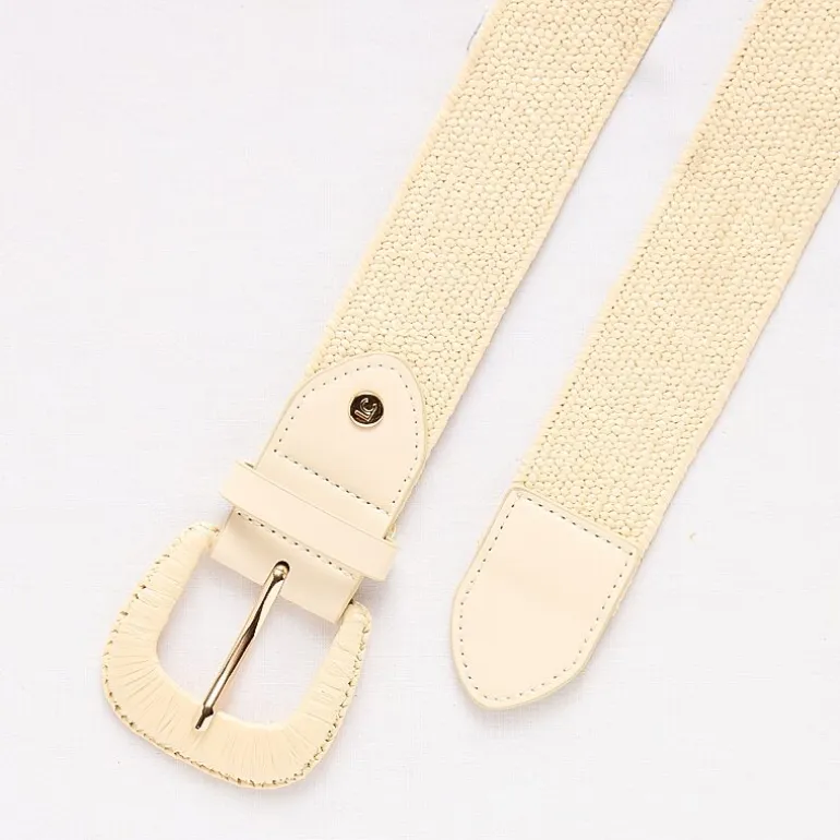 Liz Claiborne Stretch Raffia Belt With Covered Buckle Womens Belt
