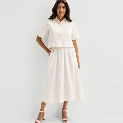 Liz Claiborne Studded Womens Midi Flared Skirt