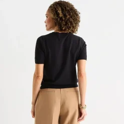 Liz Claiborne Tall Womens Crew Neck Short Sleeve Pullover Sweater