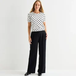 Liz Claiborne Tall Womens Crew Neck Short Sleeve Pullover Sweater