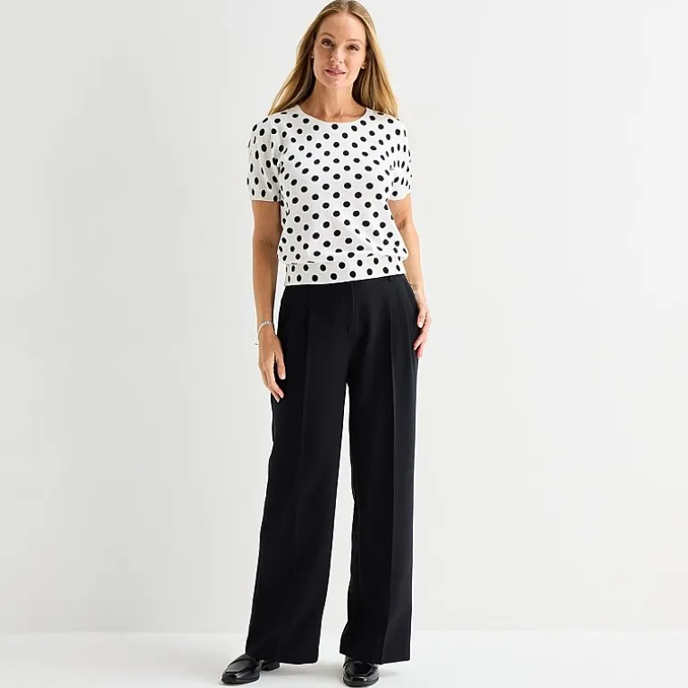 Liz Claiborne Tall Womens Crew Neck Short Sleeve Pullover Sweater
