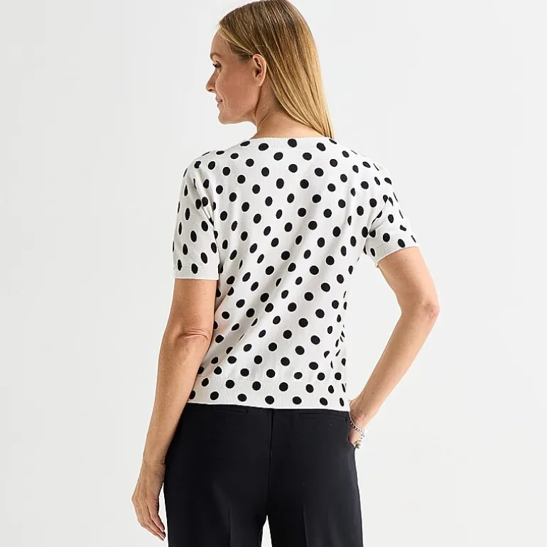 Liz Claiborne Tall Womens Crew Neck Short Sleeve Pullover Sweater