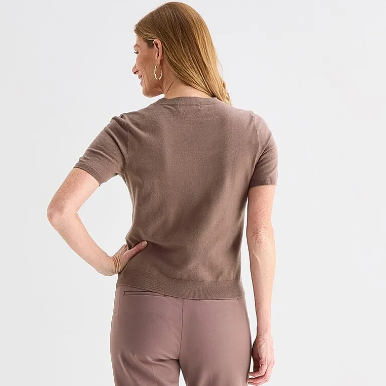 Liz Claiborne Tall Womens Crew Neck Short Sleeve Pullover Sweater