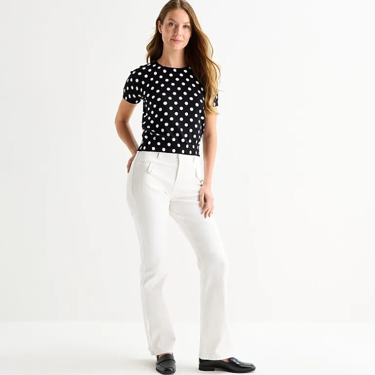 Liz Claiborne Tall Womens Crew Neck Short Sleeve Pullover Sweater