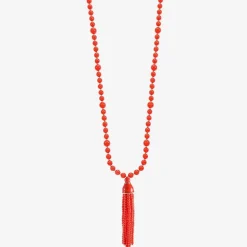 Liz Claiborne Tassel Womens 28 Inch Beaded Necklace