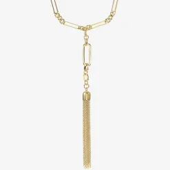 Liz Claiborne Tassle Womens Paperclip 32 Inch Pendant Necklace