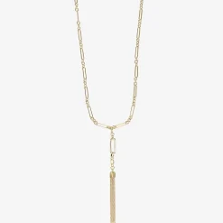 Liz Claiborne Tassle Womens Paperclip 32 Inch Pendant Necklace