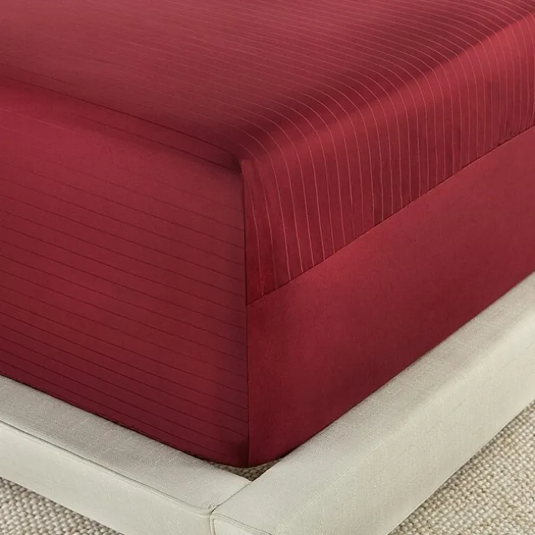 Liz Claiborne 600TC Cotton Sateen Dobby Stripe Wrinkle Free Sheet Set