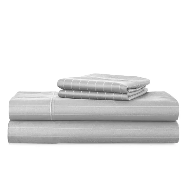 Liz Claiborne 600TC Cotton Sateen Dobby Stripe Wrinkle Free Sheet Set