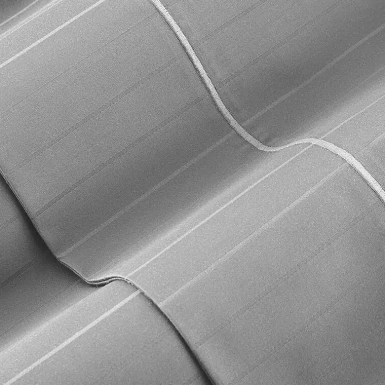 Liz Claiborne 600TC Cotton Sateen Dobby Stripe Wrinkle Free Sheet Set