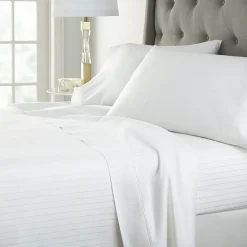 Liz Claiborne 600TC Cotton Sateen Dobby Stripe Wrinkle Free Sheet Set