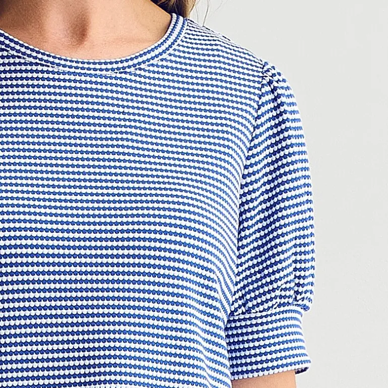 Liz Claiborne Textured Womens Crew Neck Short Sleeve Blouse