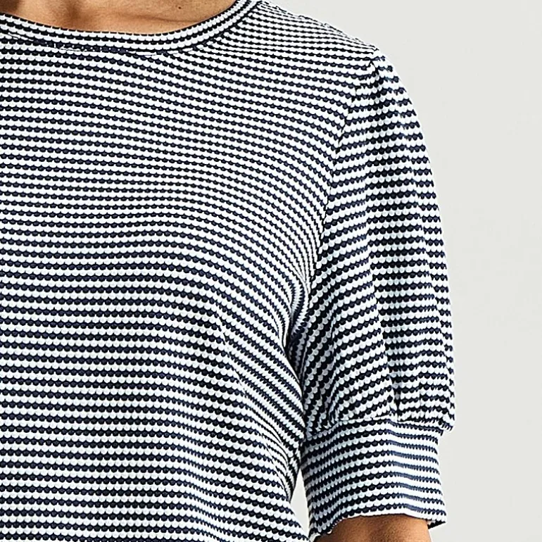 Liz Claiborne Textured Womens Crew Neck Short Sleeve Blouse