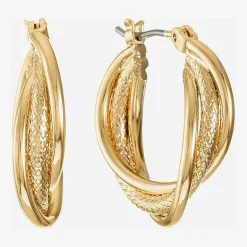 Liz Claiborne® Twisted Hoop Earrings