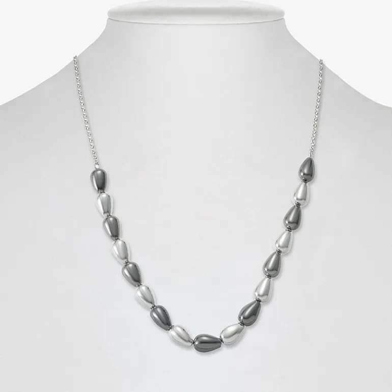 Liz Claiborne Two Tone Beaded Womens 17 Inch Collar Necklace