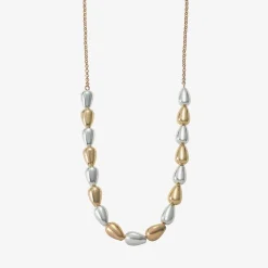 Liz Claiborne Two Tone Beaded Womens 17 Inch Collar Necklace