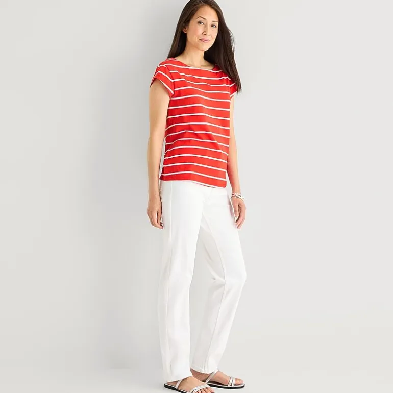 Liz Claiborne Womens Boat Neck Short Sleeve T-Shirt