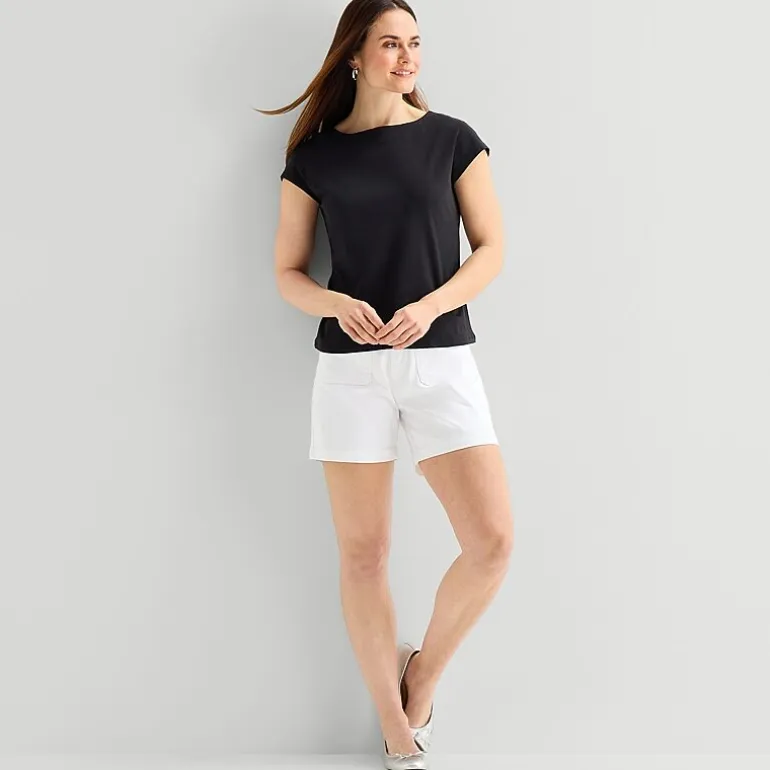 Liz Claiborne Womens Boat Neck Short Sleeve T-Shirt