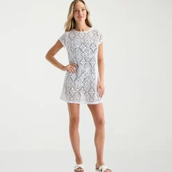 Liz Claiborne Womens Circles Crochet Dress Swimsuit Cover-Up