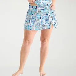 Liz Claiborne Womens Comfort Waistband Patchwork Plus Swim Skirt