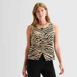 Liz Claiborne Womens Crew Neck Button Sweater Vest