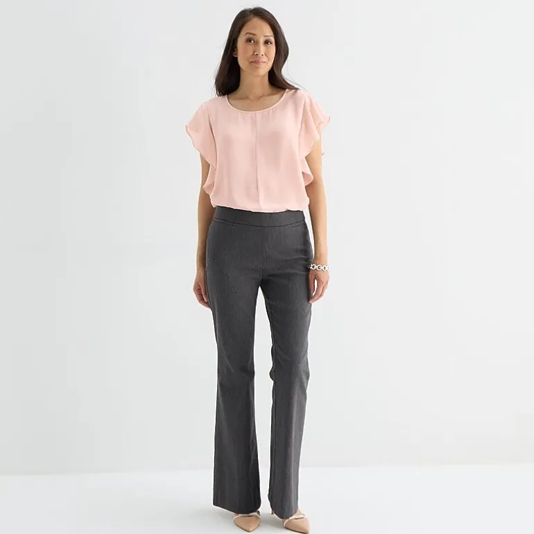 Liz Claiborne Womens Crew Neck Short Sleeve Blouse