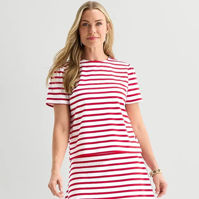 Liz Claiborne Womens Crew Neck Short Sleeve T-Shirt