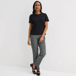 Liz Claiborne Womens Crew Neck Short Sleeve Blouse