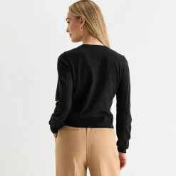 Liz Claiborne Womens Crew Neck Long Sleeve Tall Cardigan