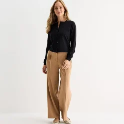 Liz Claiborne Womens Crew Neck Long Sleeve Tall Cardigan