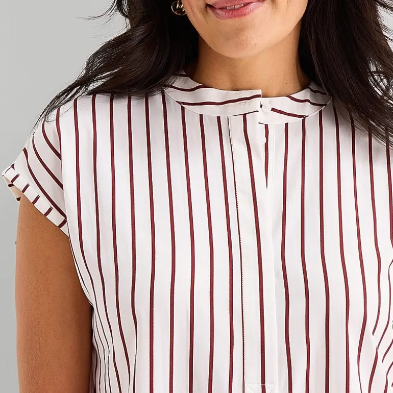 Liz Claiborne Womens Crew Neck Short Sleeve Blouse