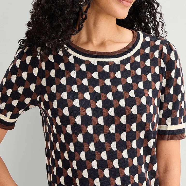 Liz Claiborne Womens Crew Neck Short Sleeve Pullover Sweater