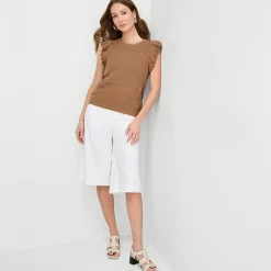 Liz Claiborne Womens Crew Neck Short Sleeve Pullover Sweater